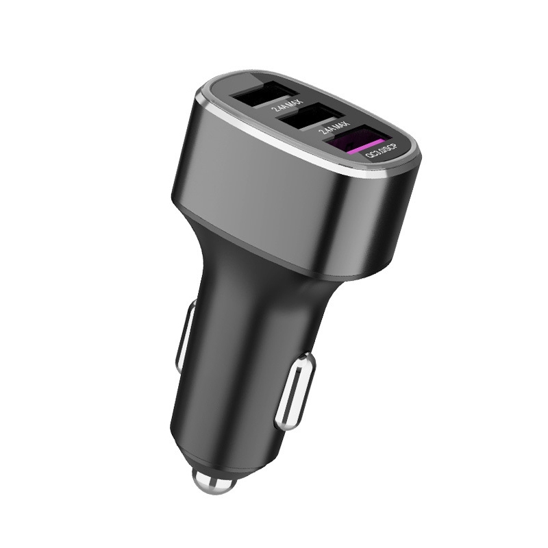 Three USB Ports Car Fast Charging Charger For Huawei/For OPPO/VIVO/OnePlus And Other Flash Charging, Model: GT680 Gray 