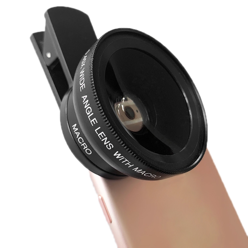 2 PCS 0.45X Ultra-Wide-Angle Macro Combination Mobile Phone External Lens With Clip(Black) 2 PCS 0.45X Ultra-Wide-Angle Macro Combination Mobile Phone External Lens With Clip(Black)