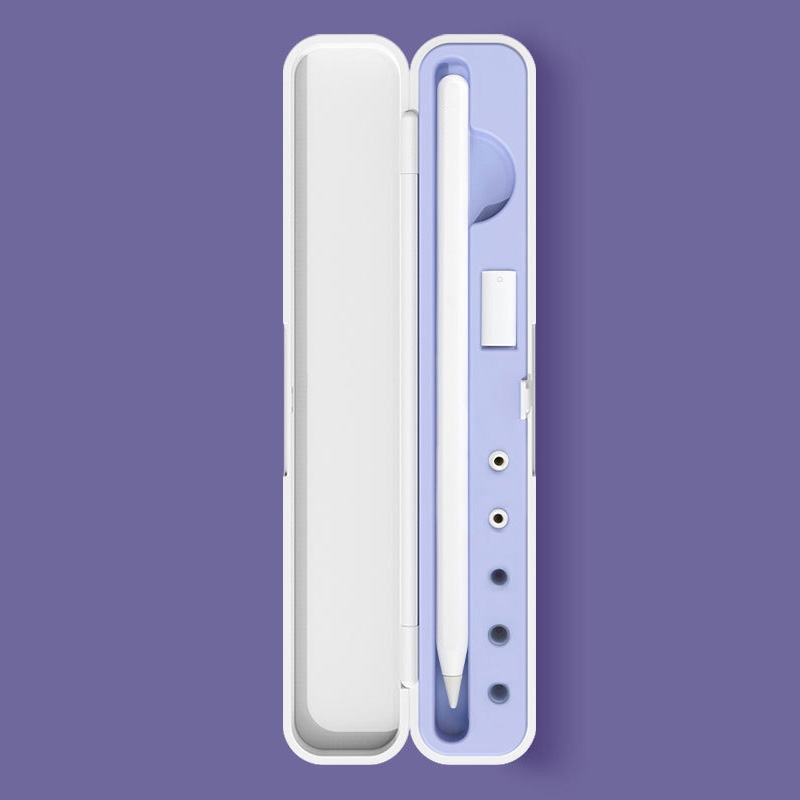 Silicone Stylus Protection Storage Box Box For Apple Pencil 1 / 2 , Specification: 8mm (Clove Purple) Silicone Stylus Protection Storage Box Box For Apple Pencil 1 / 2 , Specification: 8mm (Clove Purple)