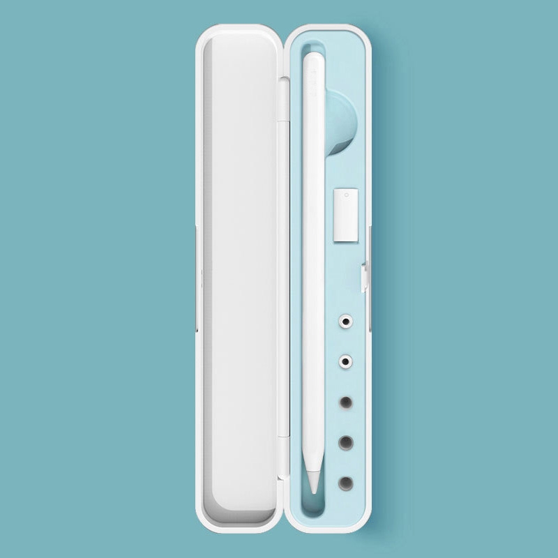 Silicone Stylus Protection Storage Box Box For Apple Pencil 1 / 2 , Specification: 8mm (Glacier Blue) Silicone Stylus Protection Storage Box Box For Apple Pencil 1 / 2 , Specification: 8mm (Glacier Blue)