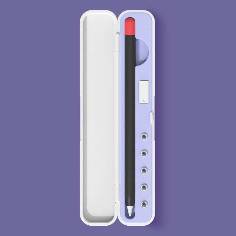 Silicone Stylus Protection Storage Box Box For Apple Pencil 1 / 2 , Specification: 10mm (Clove Purple) Silicone Stylus Protection Storage Box Box For Apple Pencil 1 / 2 , Specification: 10mm (Clove Purple)