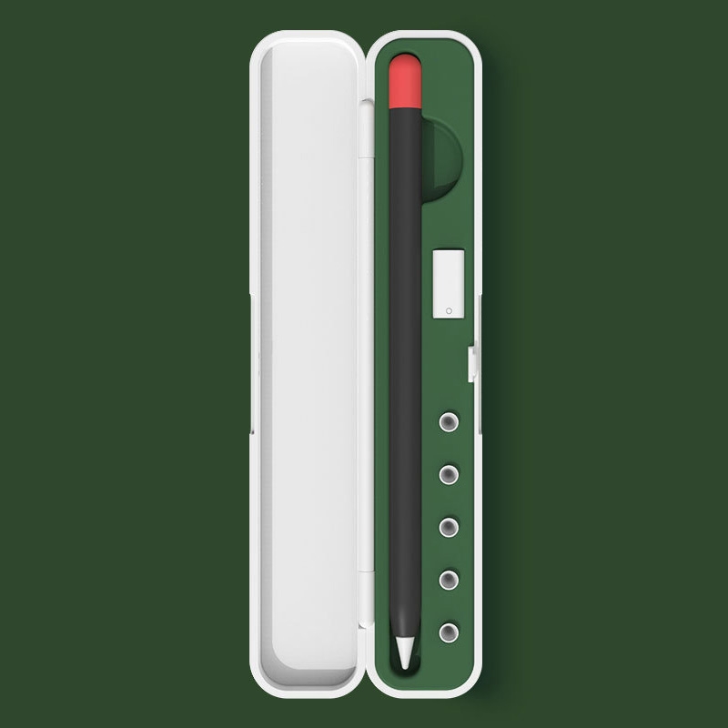 Silicone Stylus Protection Storage Box Box For Apple Pencil 1 / 2 , Specification: 10mm (Dark Night Green) Silicone Stylus Protection Storage Box Box For Apple Pencil 1 / 2 , Specification: 10mm (Dark Night Green)