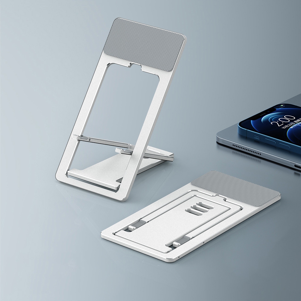 HZ10 Slim Portable Desktop Live Stand Multifunctional Folding Mobile Phone Holder(Silver) HZ10 Slim Portable Desktop Live Stand Multifunctional Folding Mobile Phone Holder(Silver)