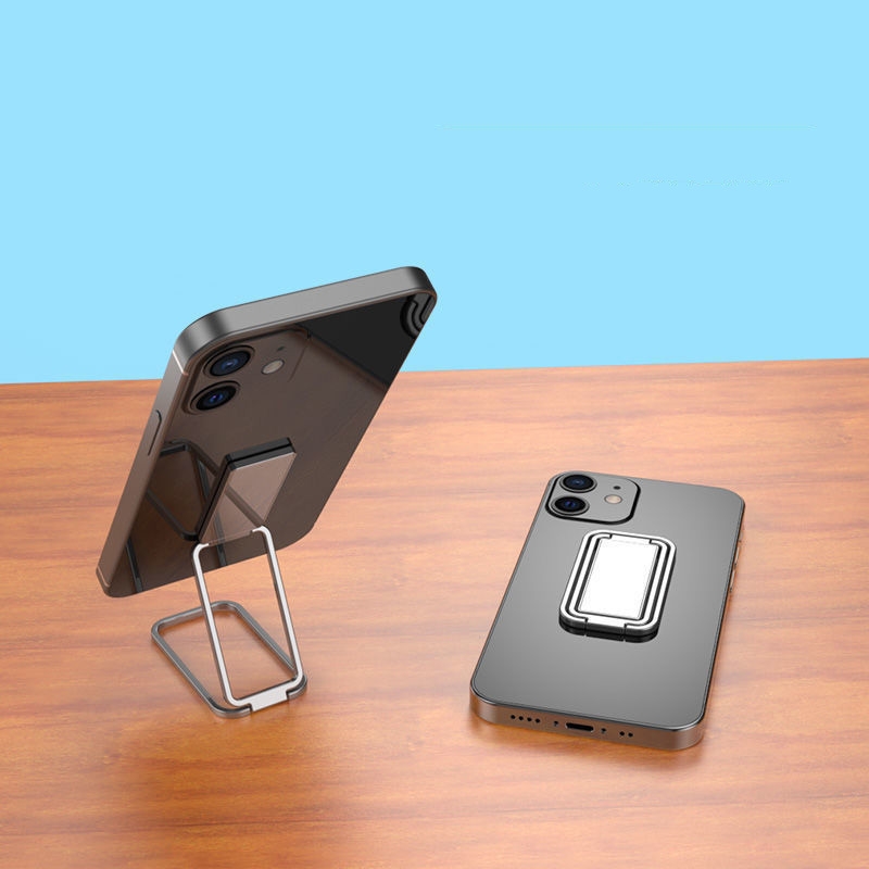 Square Folding Metal Holder Rotating Back Stick Desktop Phone Ring Holder(Space Silver) Square Folding Metal Holder Rotating Back Stick Desktop Phone Ring Holder(Space Silver)