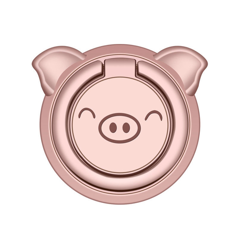 5 PCS Piggy Ring Buckle Phone Holder(Gold Pink) 5 PCS Piggy Ring Buckle Phone Holder(Gold Pink)