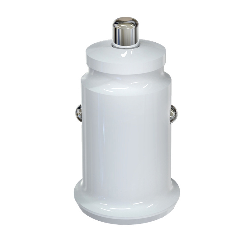 2 PCS C8-K Mini Plastic Dual USB Car Charger With Ambient Light, Current: 3.1A (White) 2 PCS C8-K Mini Plastic Dual USB Car Charger With Ambient Light, Current: 3.1A (White)