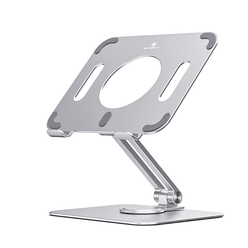 Boneruy L04mini 360 Degree Rotating Aluminum Alloy Tablet Laptop Holder(Silver) Boneruy L04mini 360 Degree Rotating Aluminum Alloy Tablet Laptop Holder(Silver)