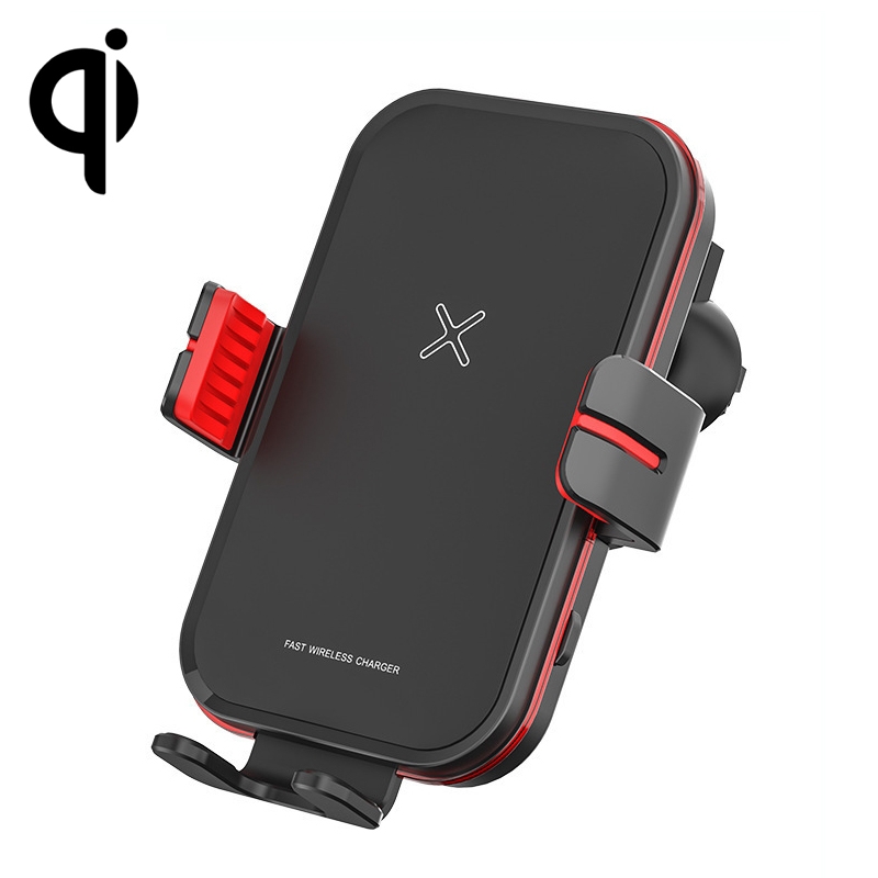 M5 15W Smart Sensor Car Air Outlet Wireless Charging Bracket(Black Red) M5 15W Smart Sensor Car Air Outlet Wireless Charging Bracket(Black Red)
