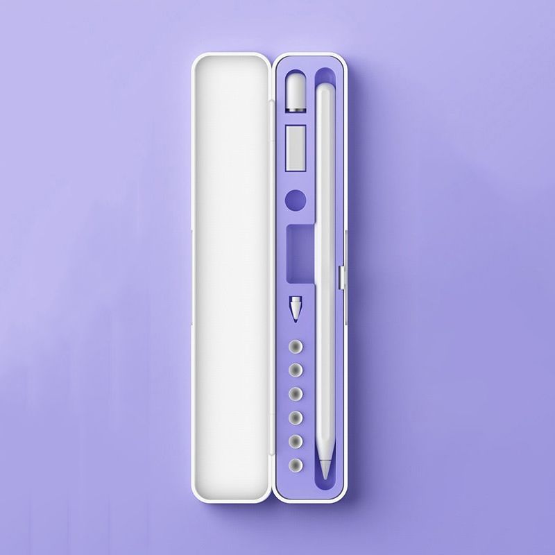 Capacitor Pen And Accessory Storage Box For Apple Pencil 1 / 2 For Only One Pen(Lilac) Capacitor Pen And Accessory Storage Box For Apple Pencil 1 / 2 For Only One Pen(Lilac)