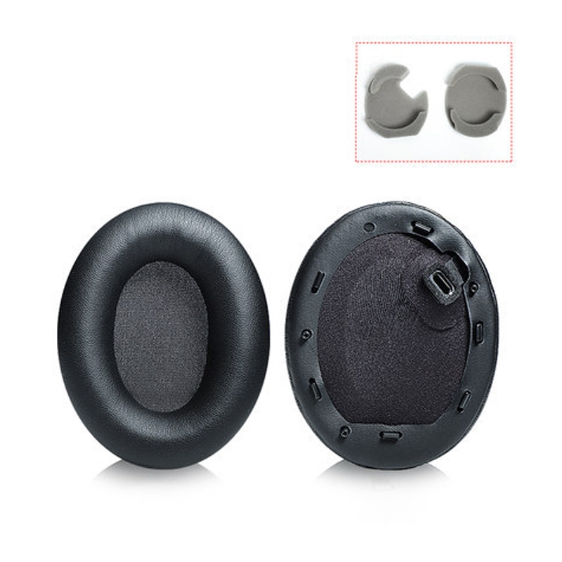 2 PCS Leather Headset Earmuffs for Sony 1000XM4 Black with Snap 2 PCS Leather Headset Earmuffs for Sony 1000XM4 Black with Snap