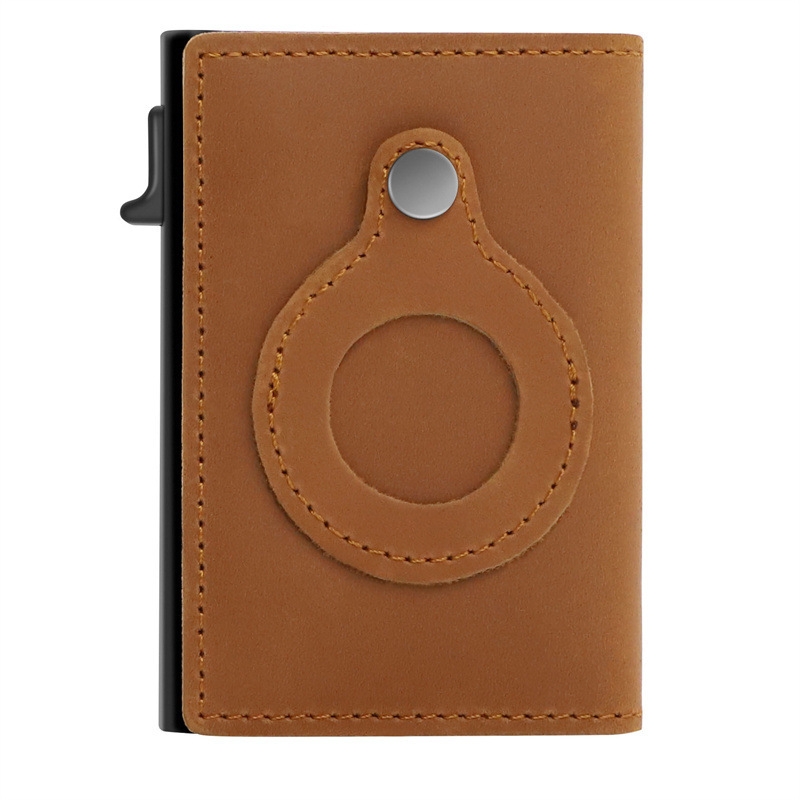 Anti-Theft Positioning Wallet Men Card Holder Mini Wallets For Airtag(Cowhide Dark Brown) Anti-Theft Positioning Wallet Men Card Holder Mini Wallets For Airtag(Cowhide Dark Brown)