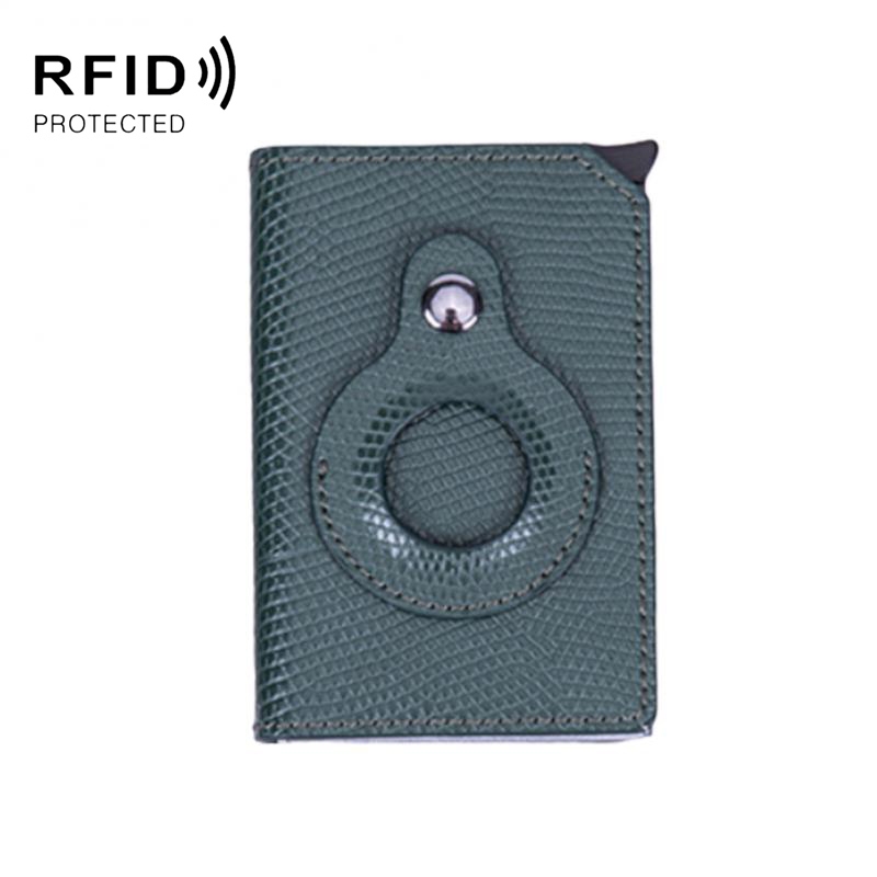 Lizard Pattern RFID Anti-Theft Card Holder With Tracker Hole For Airtag(Green) Lizard Pattern RFID Anti-Theft Card Holder With Tracker Hole For Airtag(Green)
