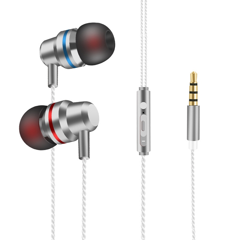 2 PCS TS8 3.5mm In-Ear Metal Wired Control Phone Earphone(Silver Gray) 2 PCS TS8 3.5mm In-Ear Metal Wired Control Phone Earphone(Silver Gray)