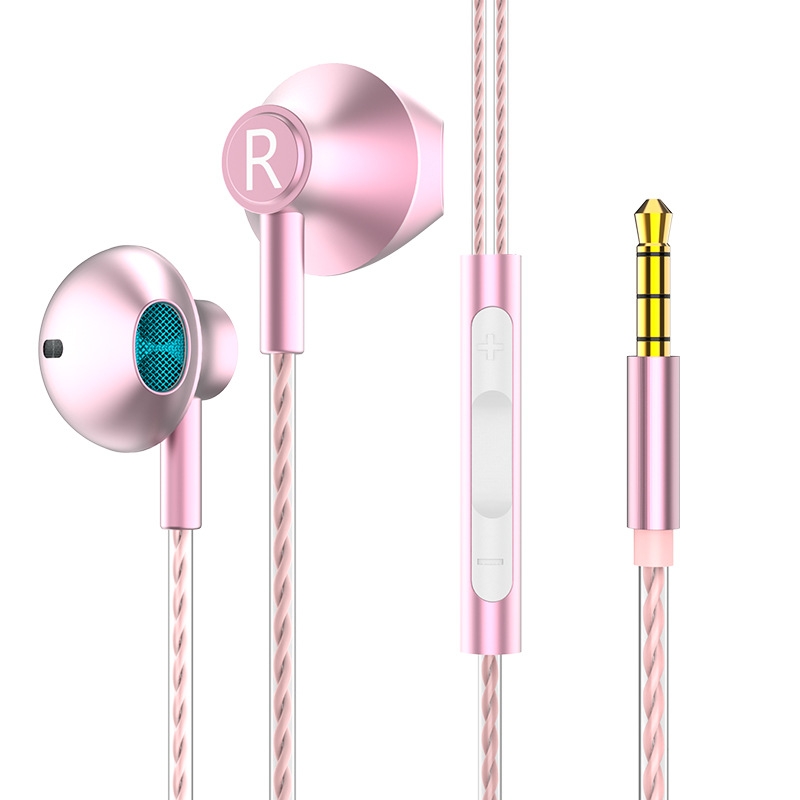 TS5000 3.5mm Metal Subwoofer Wired Earphone(Pink) TS5000 3.5mm Metal Subwoofer Wired Earphone(Pink)
