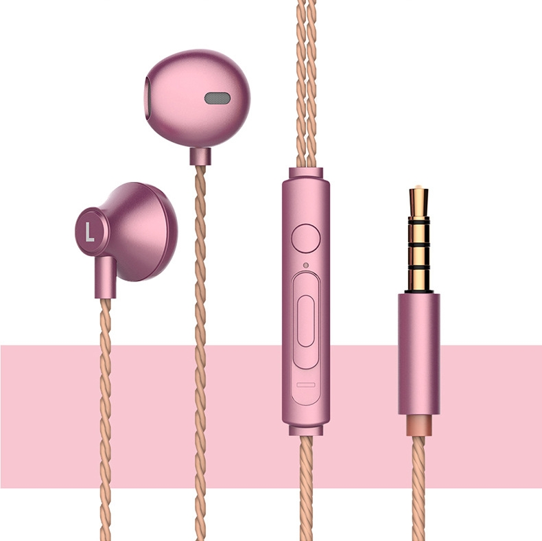 2 PCS TS720 3.5mm Heavy Bass Metal Earbud Wired Earphone(Rose Gold) 2 PCS TS720 3.5mm Heavy Bass Metal Earbud Wired Earphone(Rose Gold)