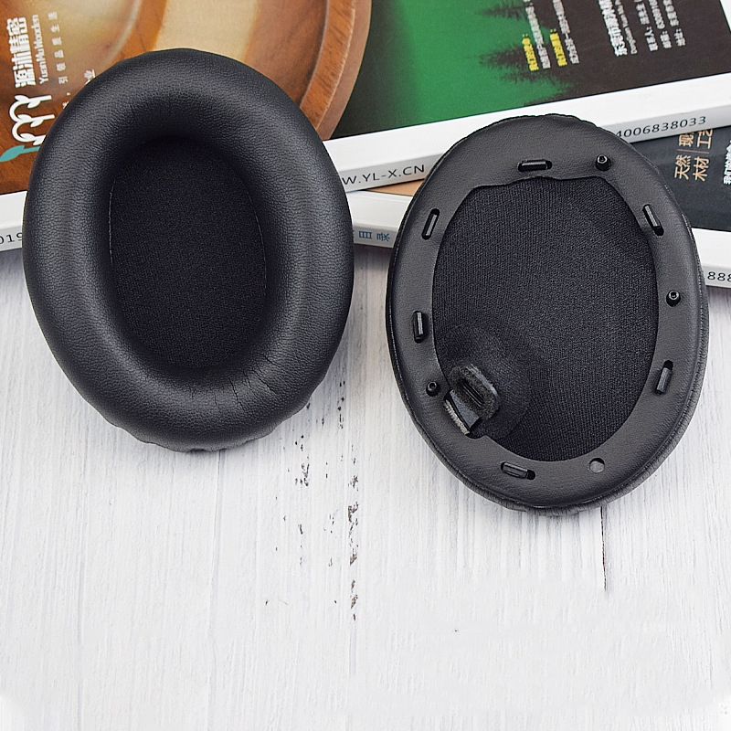2pcs PU Leather Earpads For Sony WH-1000XM4, Color: Black+Buckle 2pcs PU Leather Earpads For Sony WH-1000XM4, Color: Black+Buckle