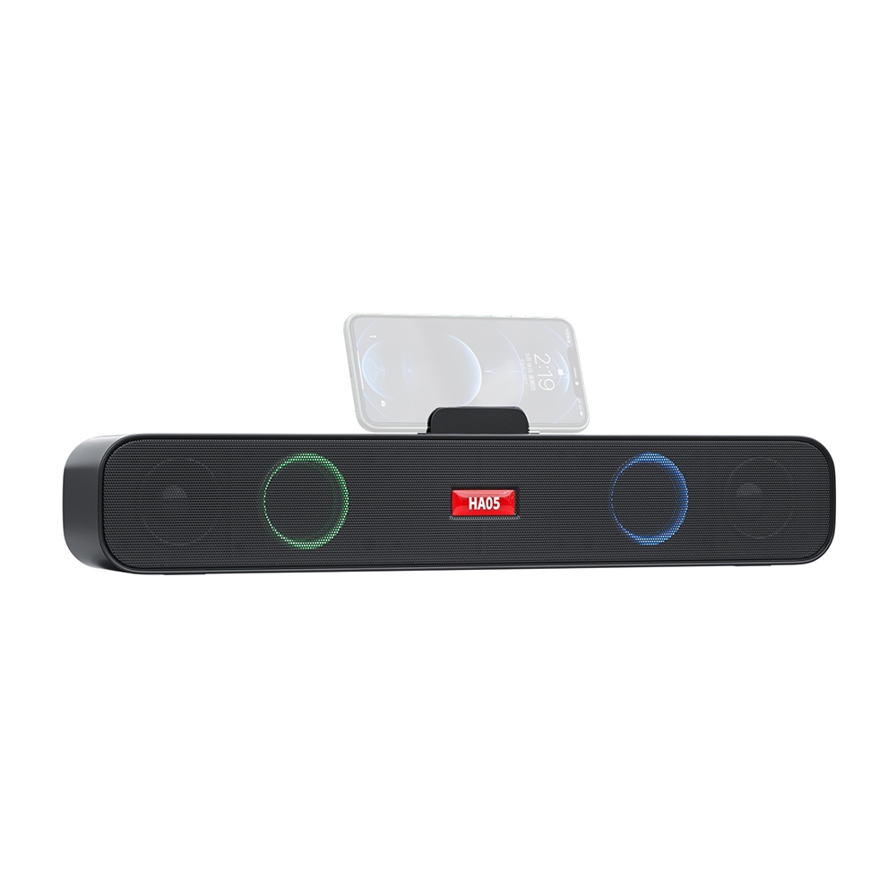 HA05 Dual Speaker Diaphragm Bluetooth Speaker with Phone Frame Function(Dazzling Black) HA05 Dual Speaker Diaphragm Bluetooth Speaker with Phone Frame Function(Dazzling Black)