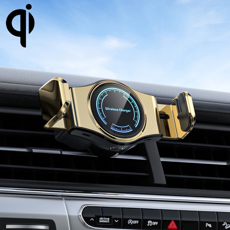 15W Mini Car Wireless Charger Phone Smart Sensing Holder(Gold) 15W Mini Car Wireless Charger Phone Smart Sensing Holder(Gold)