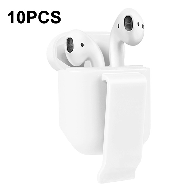 10 PCS Portable Headset Waist Hanging Protective Cover, Suitable For AirPods 2(White) 10 PCS Portable Headset Waist Hanging Protective Cover, Suitable For AirPods 2(White)