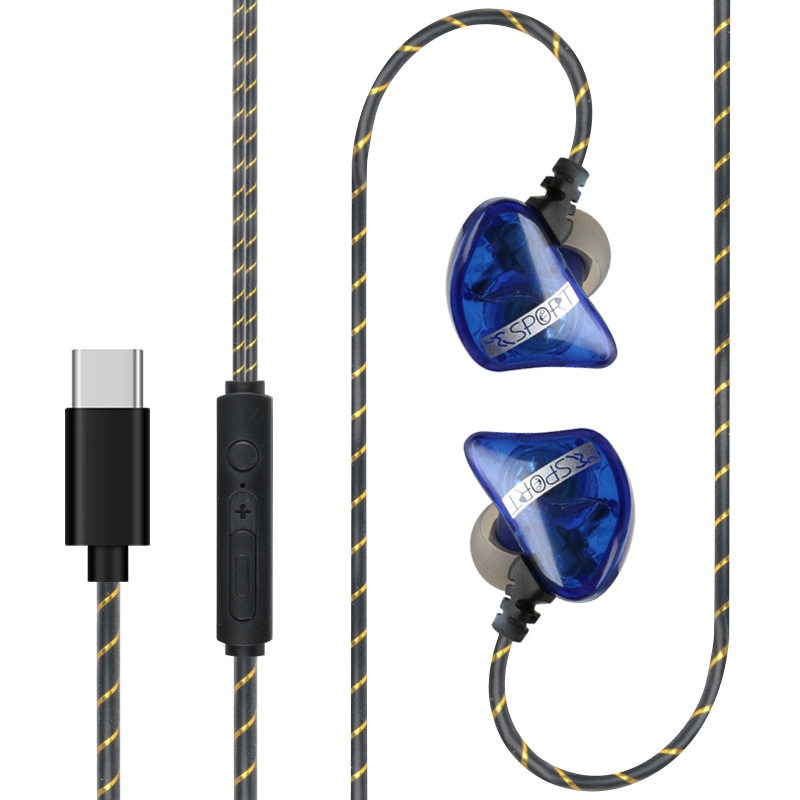 Subwoofer Mobile Computer In-ear Headphones, Spec: Type-C Interface (Blue) Subwoofer Mobile Computer In-ear Headphones, Spec: Type-C Interface (Blue)