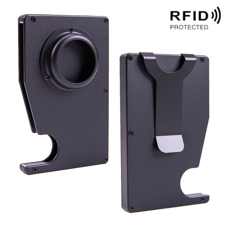 AK-1 RFID Portable Anti-theft Card Holder For AirTag(Black)