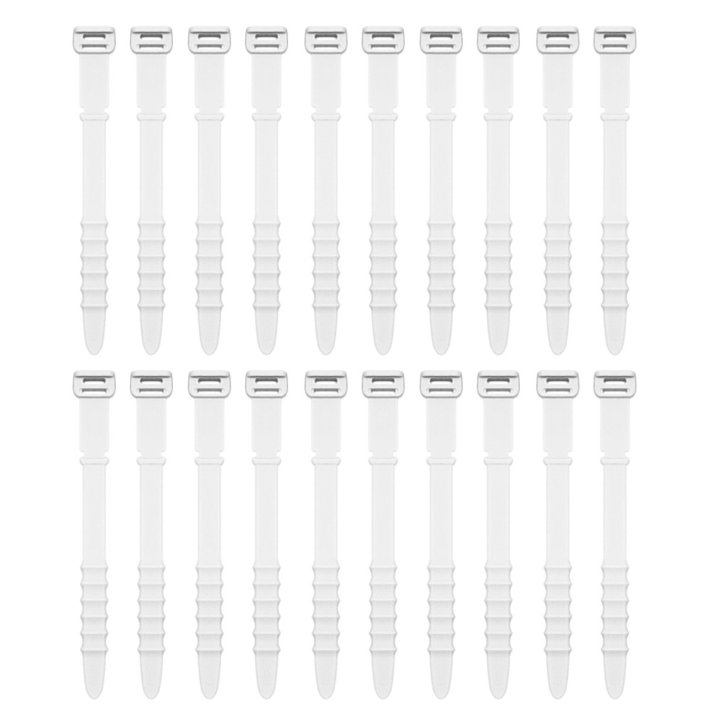 3 Sets 20pcs/Set Fishbone Silicone Cable Tie Cable Organizer Winder, Color: White 3 Sets 20pcs/Set Fishbone Silicone Cable Tie Cable Organizer Winder, Color: White