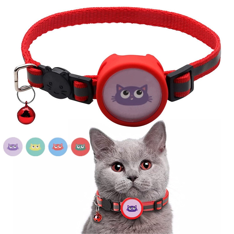 Pet Reflective Collar with Bell for AirTag(Red) Pet Reflective Collar with Bell for AirTag(Red)