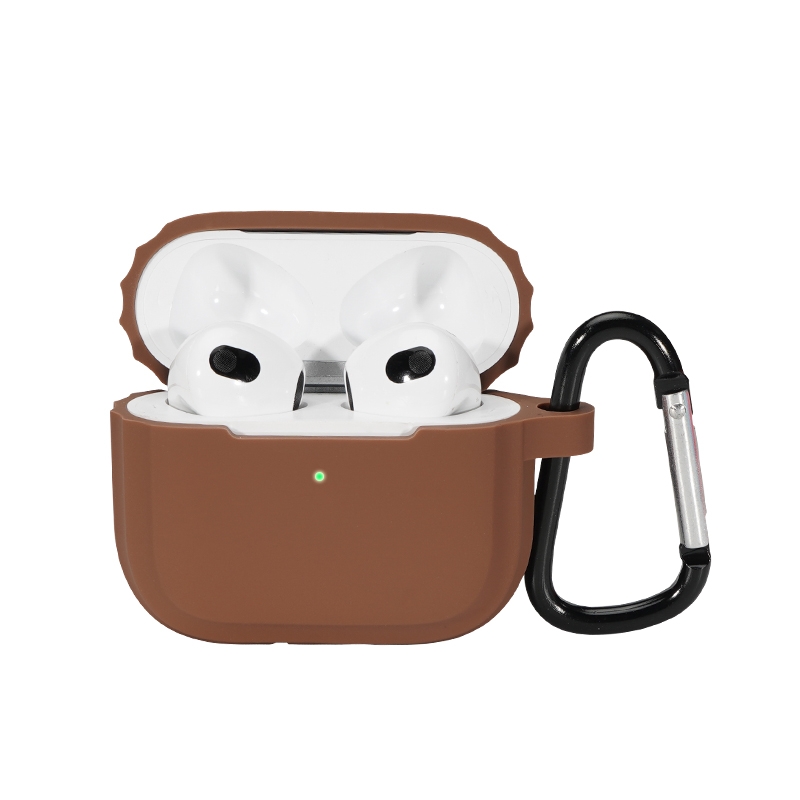 Bluetooth Earphone Soft Silicone Case For AirPods 3 (Brown) Bluetooth Earphone Soft Silicone Case For AirPods 3 (Brown)