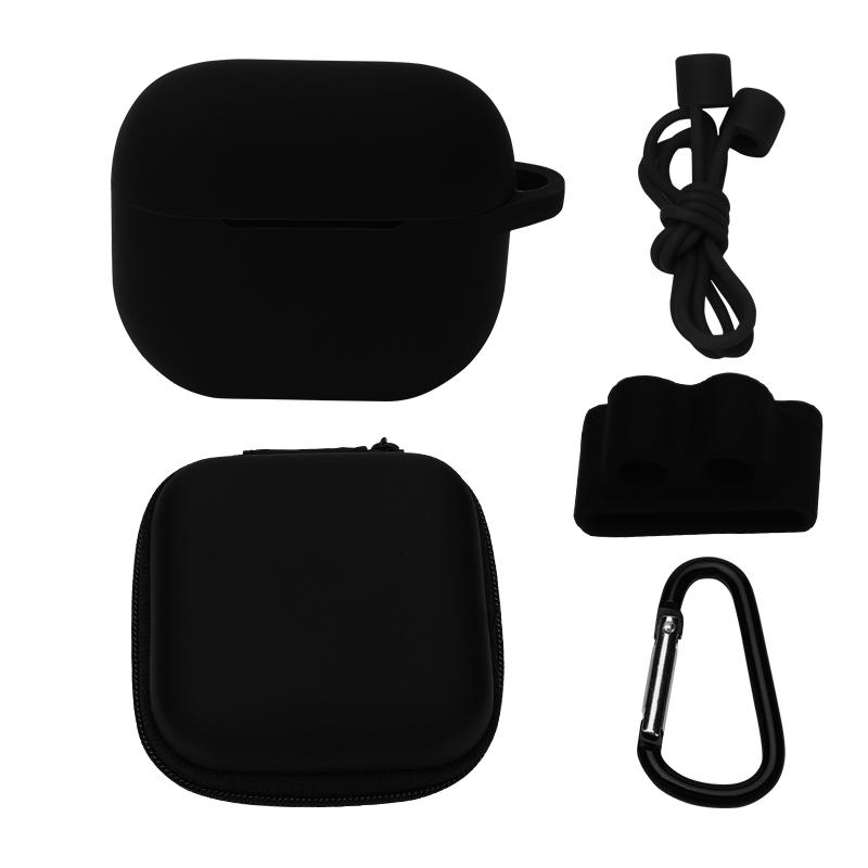 Bluetooth Earphone Silicone Cover Set For AirPods 3, Color: 5 PCS/Set Black Bluetooth Earphone Silicone Cover Set For AirPods 3, Color: 5 PCS/Set Black