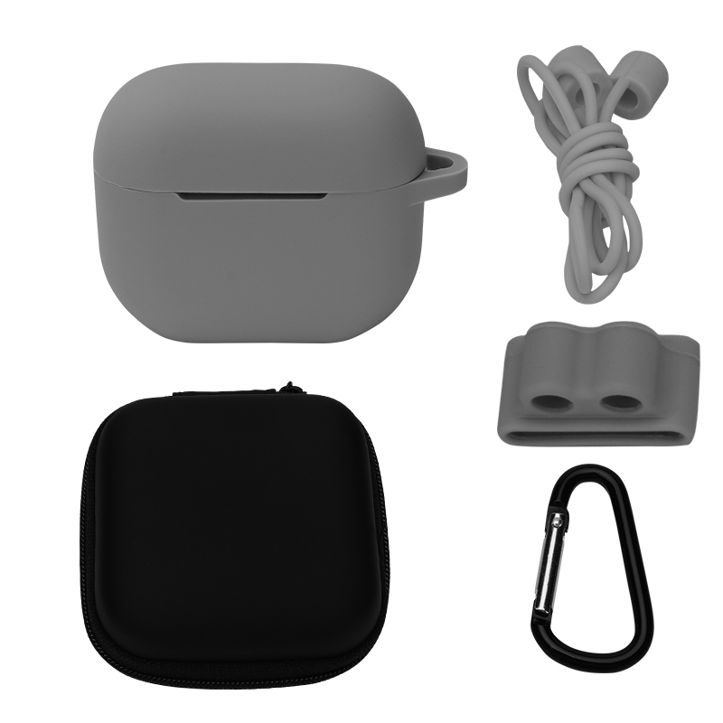 Bluetooth Earphone Silicone Cover Set For AirPods 3, Color: 5 PCS/Set Gray Bluetooth Earphone Silicone Cover Set For AirPods 3, Color: 5 PCS/Set Gray