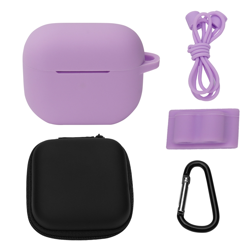 Bluetooth Earphone Silicone Cover Set For AirPods 3, Color: 5 PCS/Set Light Purple Bluetooth Earphone Silicone Cover Set For AirPods 3, Color: 5 PCS/Set Light Purple