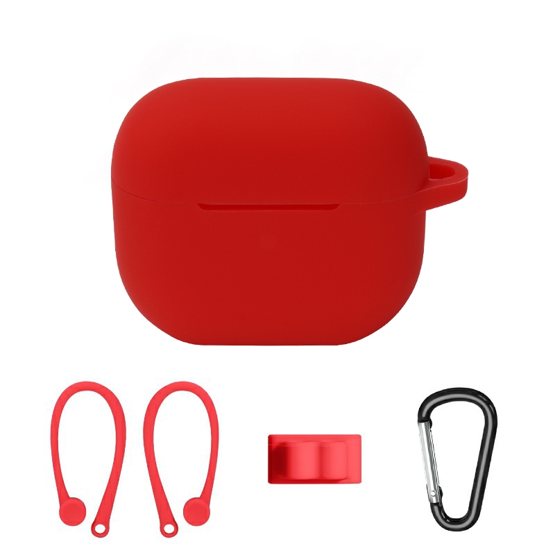 Bluetooth Earphone Silicone Cover Set For AirPods 3, Color: Ear Hanging Set Red Bluetooth Earphone Silicone Cover Set For AirPods 3, Color: Ear Hanging Set Red