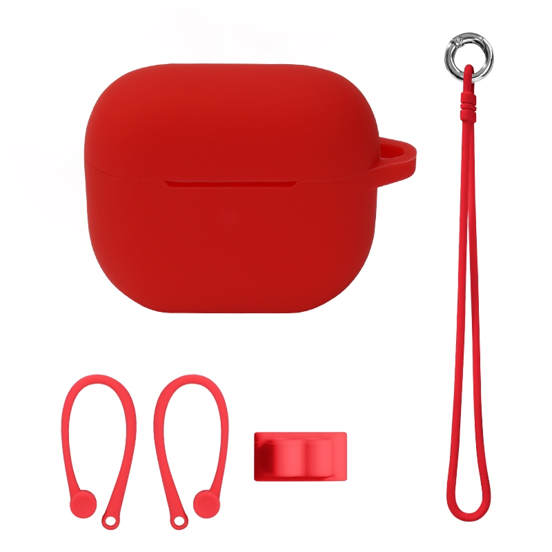 Bluetooth Earphone Silicone Cover Set For AirPods 3, Color: Hand Rope Set Red Bluetooth Earphone Silicone Cover Set For AirPods 3, Color: Hand Rope Set Red