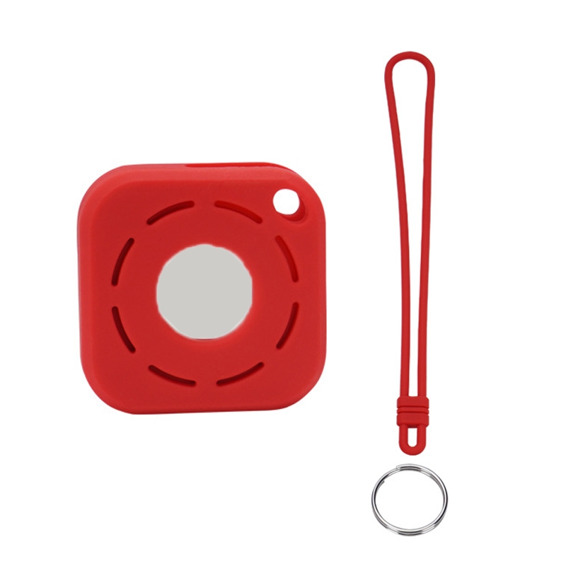 Tracker Anti-Lost Silicone Case For Airtag, Color: Red+Lanyard+Key Ring Tracker Anti-Lost Silicone Case For Airtag, Color: Red+Lanyard+Key Ring