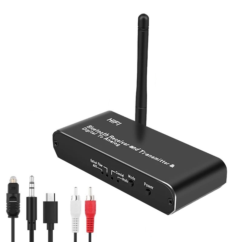 D09 2 In 1 AUX Wireless Bluetooth Receiver RCA Fiber Coaxial Bluetooth Transmitter D09 2 In 1 AUX Wireless Bluetooth Receiver RCA Fiber Coaxial Bluetooth Transmitter
