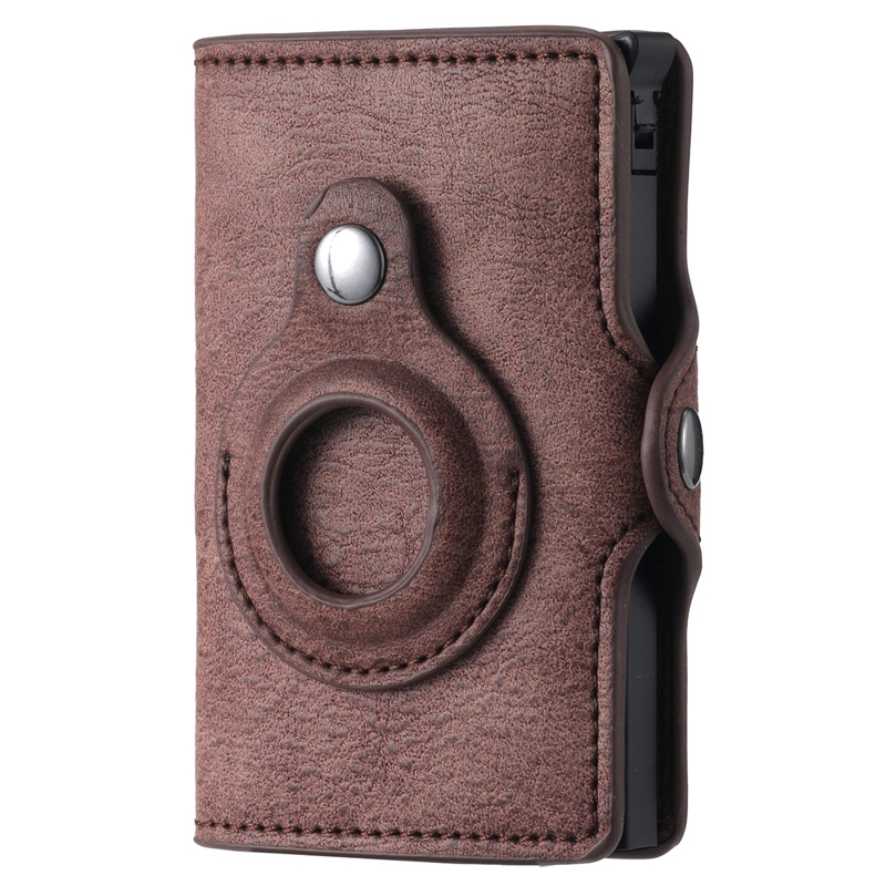 FY2108 Tracker Wallet Metal Card Holder for AirTag, Style: Retro (Coffee) FY2108 Tracker Wallet Metal Card Holder for AirTag, Style: Retro (Coffee)