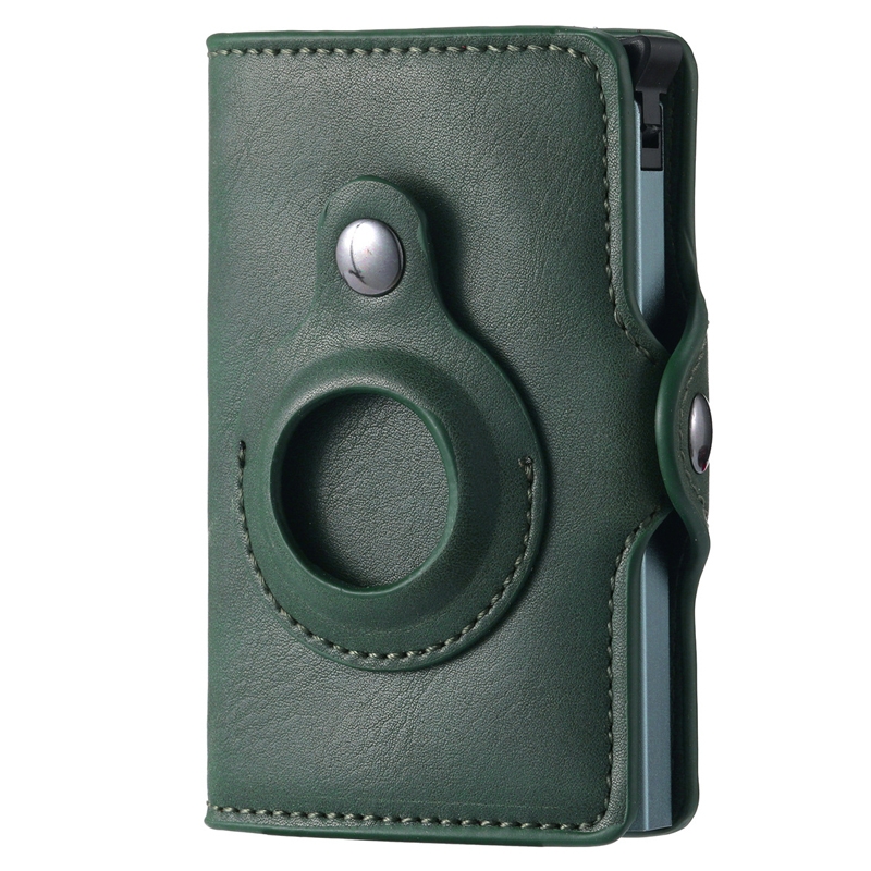FY2108 Tracker Wallet Metal Card Holder for AirTag, Style: Crazy Horse (Green) FY2108 Tracker Wallet Metal Card Holder for AirTag, Style: Crazy Horse (Green)