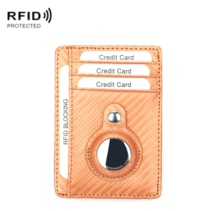 TQ-319 Anti-Theft Anti-Lost Tracker Leather Card Holder For AirTag, Style: Carbon Fiber (Brown) TQ-319 Anti-Theft Anti-Lost Tracker Leather Card Holder For AirTag, Style: Carbon Fiber (Brown)
