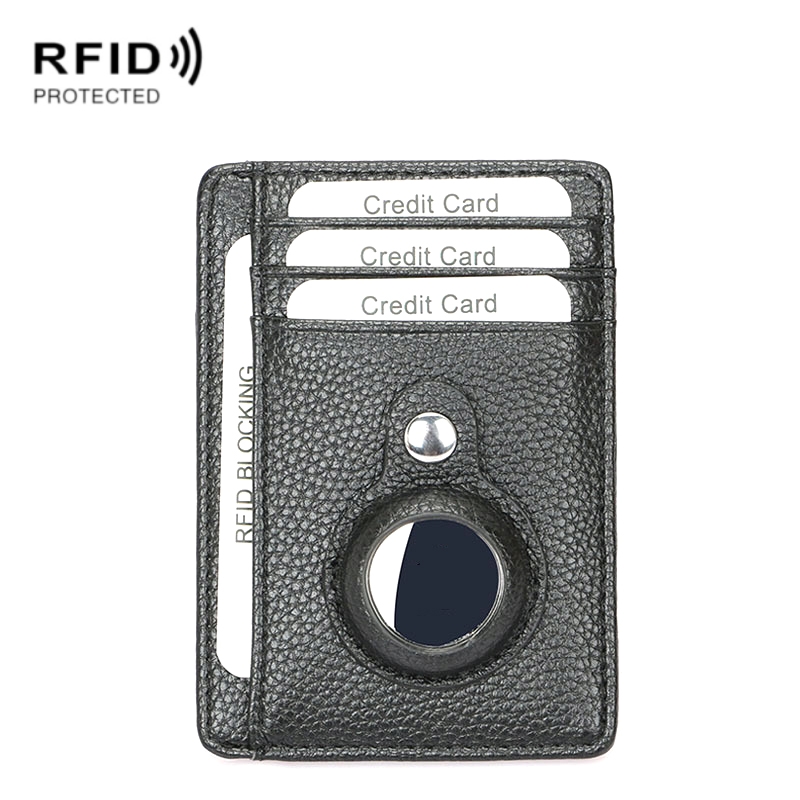 TQ-319 Anti-Theft Anti-Lost Tracker Leather Card Holder For AirTag, Style: Lychee Pattern (Black) TQ-319 Anti-Theft Anti-Lost Tracker Leather Card Holder For AirTag, Style: Lychee Pattern (Black)