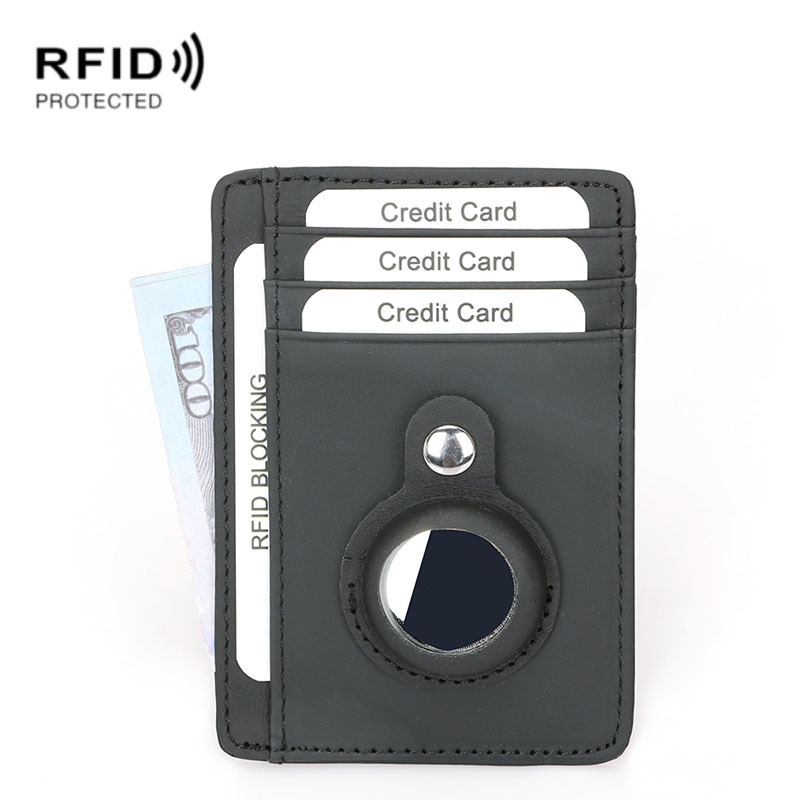 TQ-319 Anti-Theft Anti-Lost Tracker Leather Card Holder For AirTag, Style: Leather Flat Pattern (Black) TQ-319 Anti-Theft Anti-Lost Tracker Leather Card Holder For AirTag, Style: Leather Flat Pattern (Black)