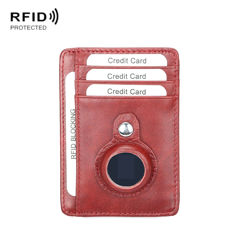 TQ-319 Anti-Theft Anti-Lost Tracker Leather Card Holder For AirTag, Style: Leather Flat Pattern (Red) TQ-319 Anti-Theft Anti-Lost Tracker Leather Card Holder For AirTag, Style: Leather Flat Pattern (Red)