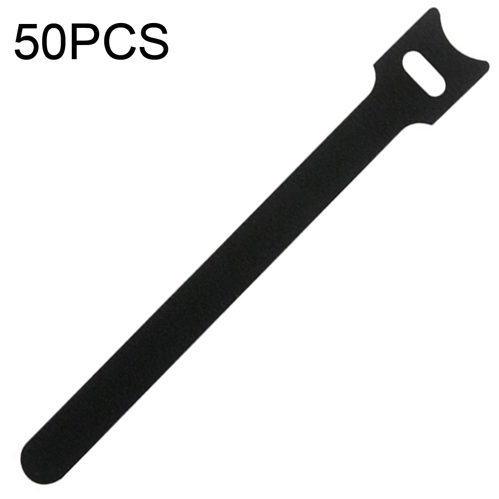 50 PCS  T-shape Self-Adhesive Data Cable Organizer Bundles 12 x 120mm Black