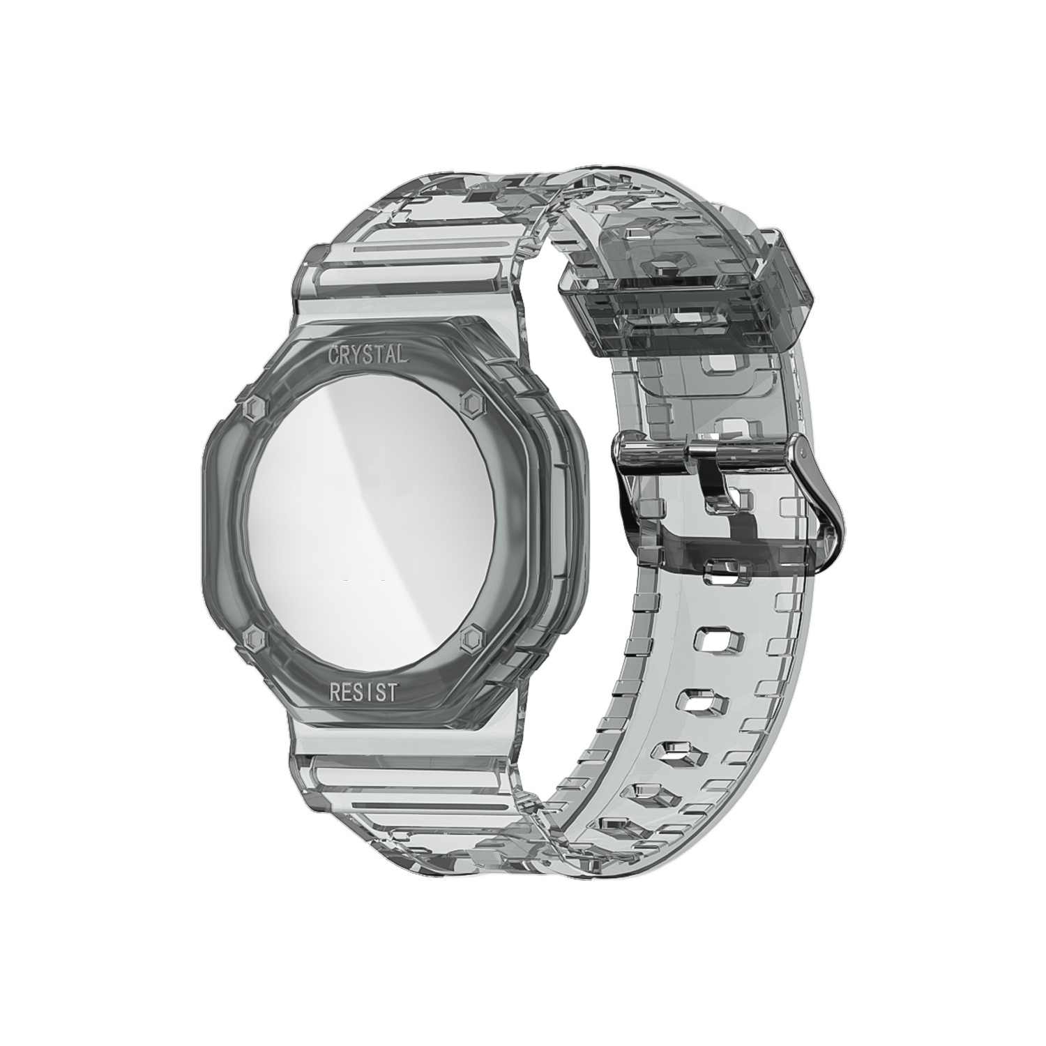 TPU Glacier Strap Child Adult GPS Finder Wristband for AirTag Tracker, Color: Transparen Black TPU Glacier Strap Child Adult GPS Finder Wristband for AirTag Tracker, Color: Transparen Black