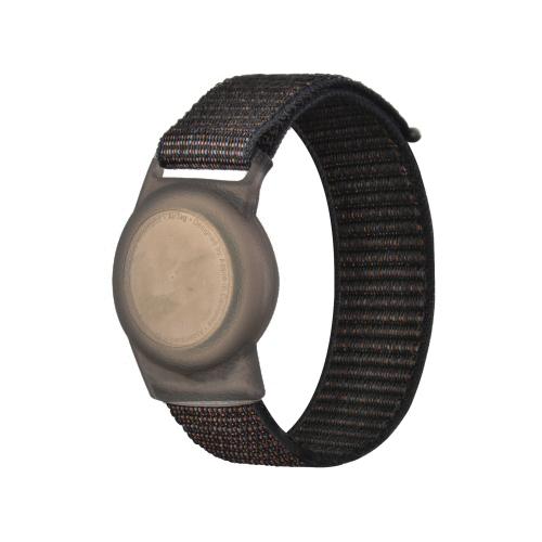 170mm For AirTag Tracker Child Adult Nylon Strap Wristband Protective Case  (Black)