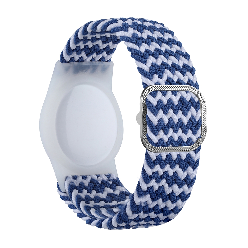 Wristband Protective Case Anti Scratch Bracelet Adjustable Strap For AirTag Tracker(Blue White) Wristband Protective Case Anti Scratch Bracelet Adjustable Strap For AirTag Tracker(Blue White)