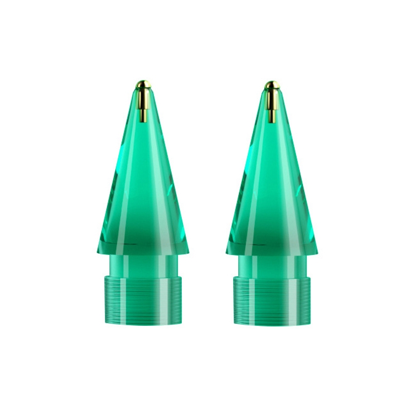 For Apple Pencil 1/2 2pcs Stylus Transparent Replacement Needle Nib, Spec: Round (Green) For Apple Pencil 1/2 2pcs Stylus Transparent Replacement Needle Nib, Spec: Round (Green)