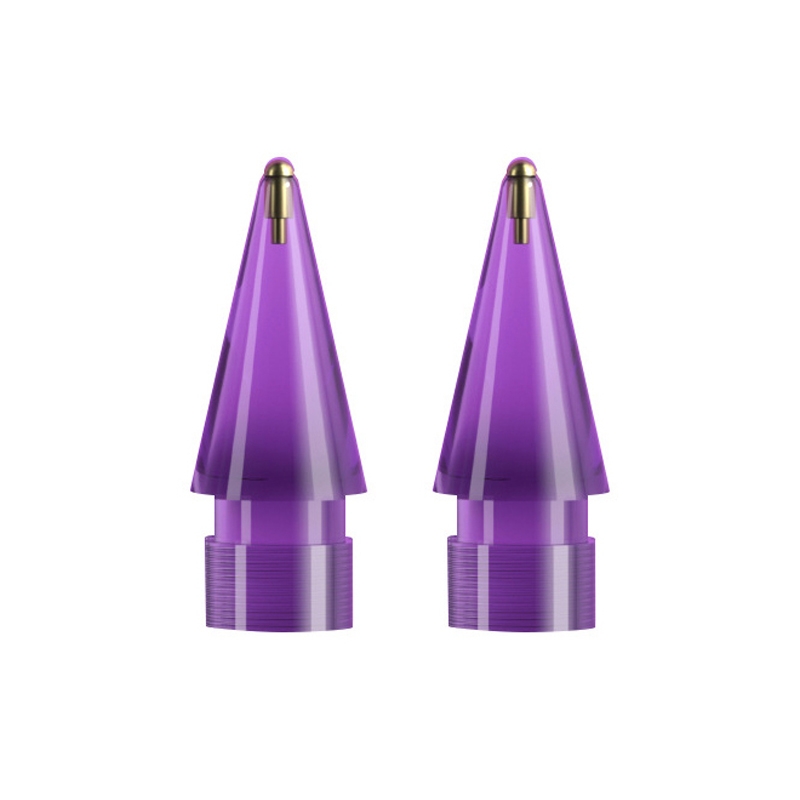 For Apple Pencil 1/2 2pcs Stylus Transparent Replacement Needle Nib, Spec: Round (Purple) For Apple Pencil 1/2 2pcs Stylus Transparent Replacement Needle Nib, Spec: Round (Purple)