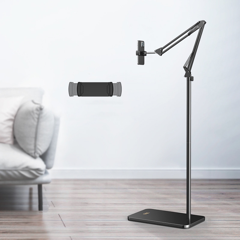 SSKY L10 Home Cantilever Ground Phone Holder Tablet Support Holder, Style: Fixed+Phone Clip (Black) SSKY L10 Home Cantilever Ground Phone Holder Tablet Support Holder, Style: Fixed+Phone Clip (Black)