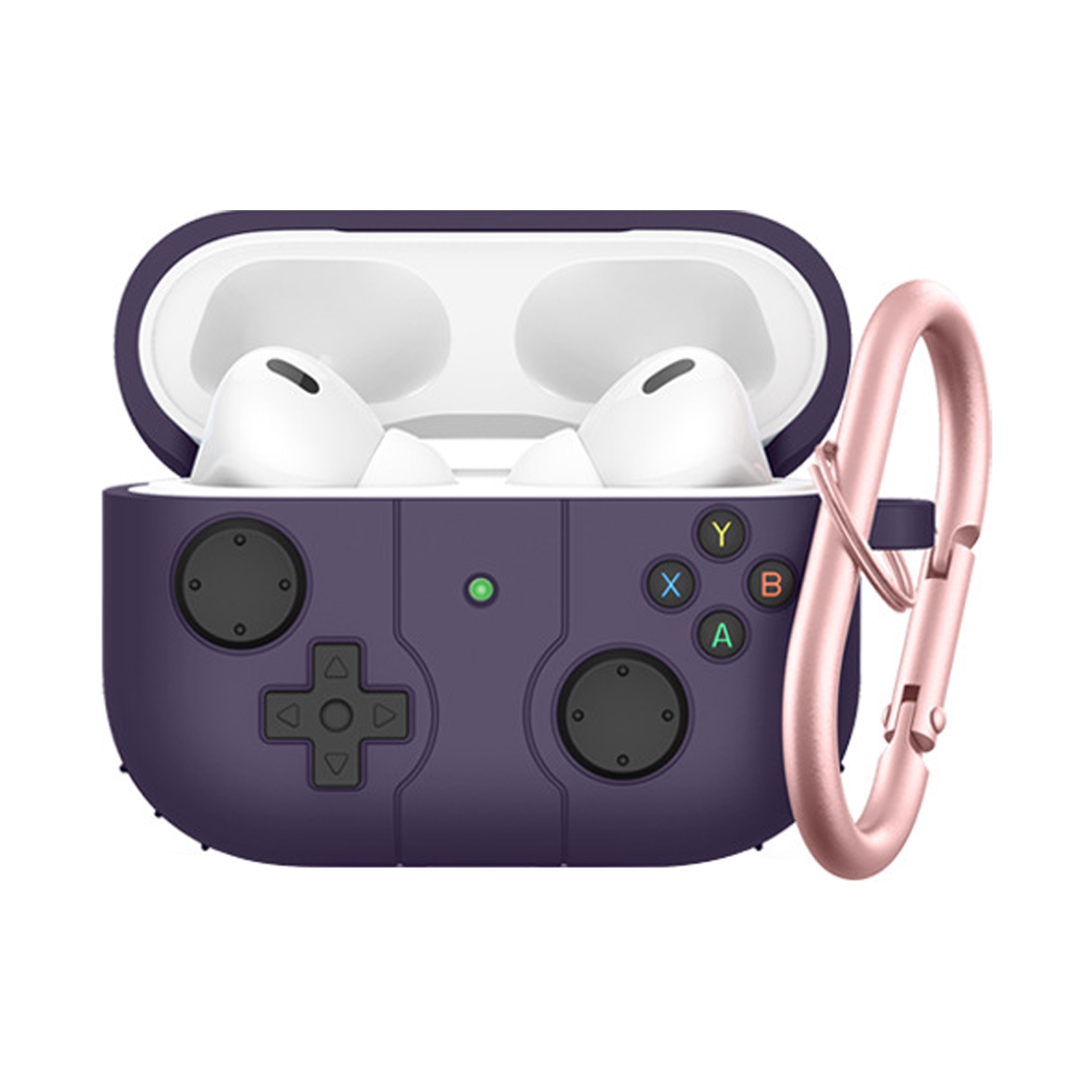 For Airpods Pro 2 Soft Shell Drop-proof Silicone Headphone Cover With Hook (Purple) For Airpods Pro 2 Soft Shell Drop-proof Silicone Headphone Cover With Hook (Purple)