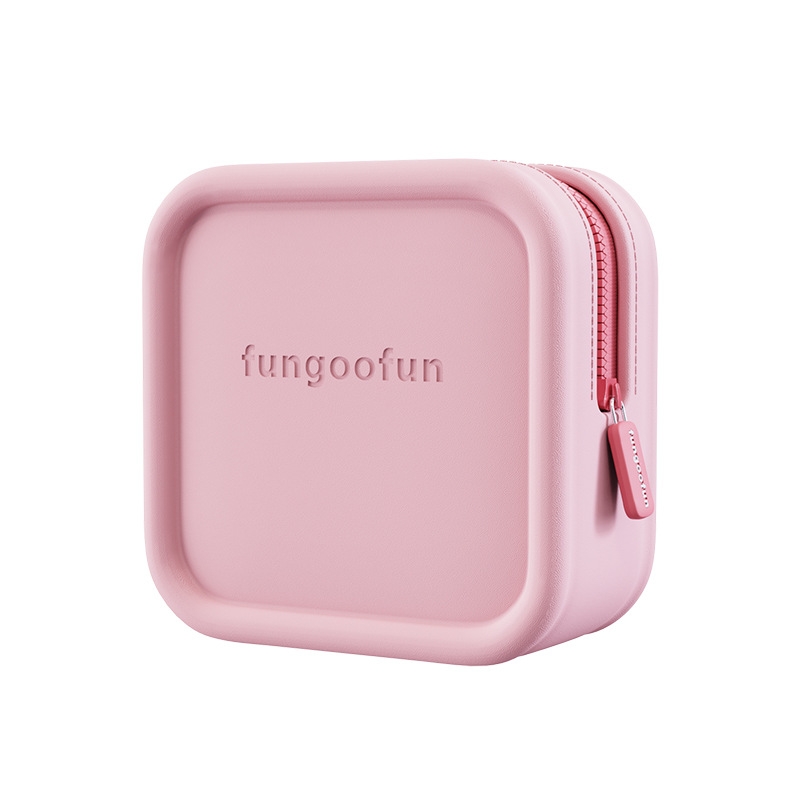 Fungoofun Candy Color EVA Travel Digital Storage Bag Cosmetic Bag, Color: Square Pink Fungoofun Candy Color EVA Travel Digital Storage Bag Cosmetic Bag, Color: Square Pink